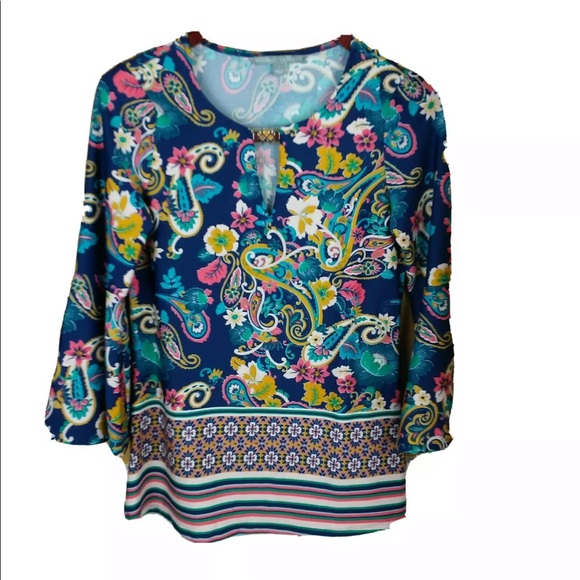 Valerie Stevens boho s top bell sleeves - Picture 4 of 11